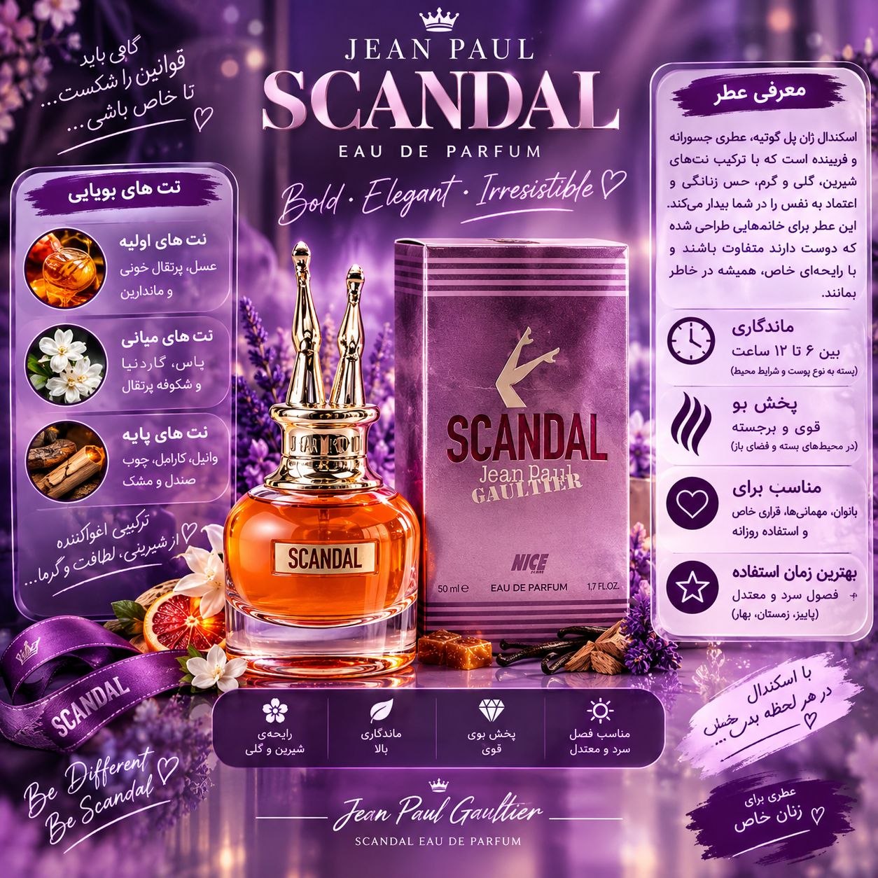 ادکلن ۳۰ میل اسکندل زنانه شرکت نایس